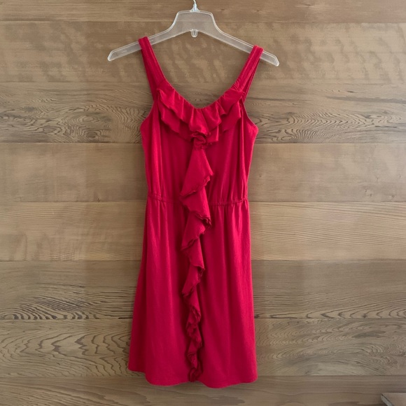 Express | Dresses | Express Red Ruffle Front Dress Size Xs | Poshmark